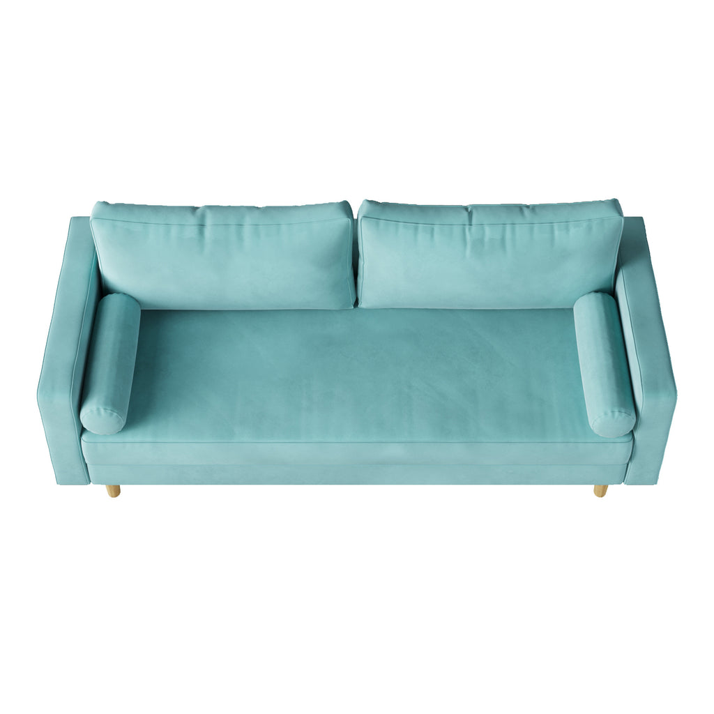 Modern Green Velvet Double Seat Sofa Y812