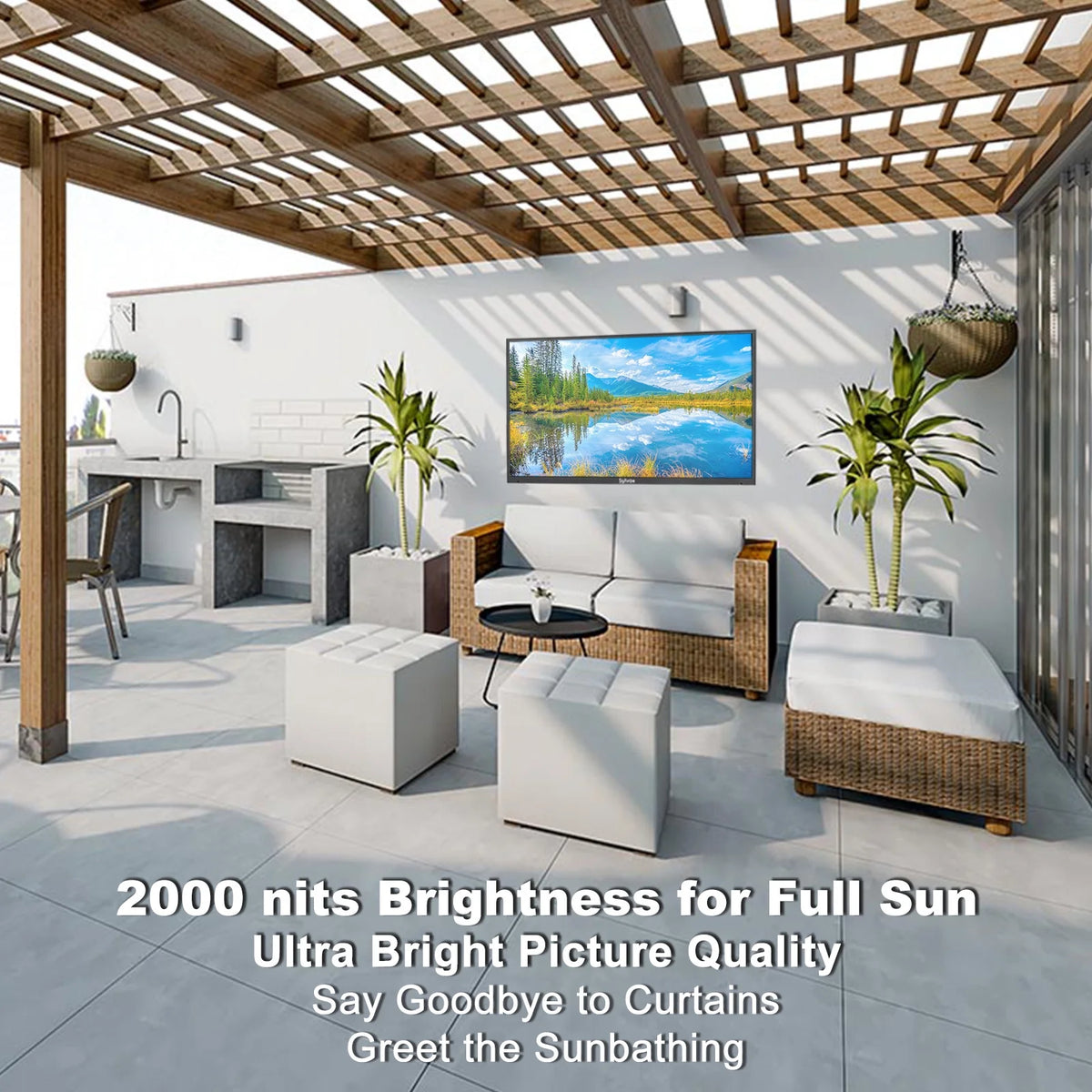 55 inch 2000 Nits 4K UHD IP55 Waterproof Outdoor TV M526
