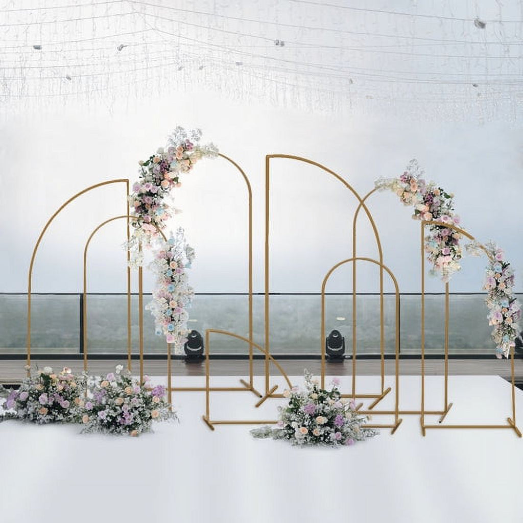 Gold Metal Half Moon Arch Backdrop Stand Set Of 4 G702