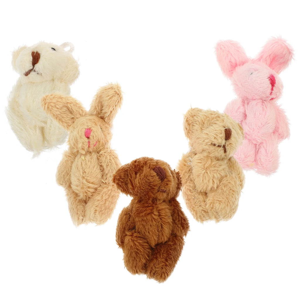 5pcs Miniature Plush Doll Figurines F49782