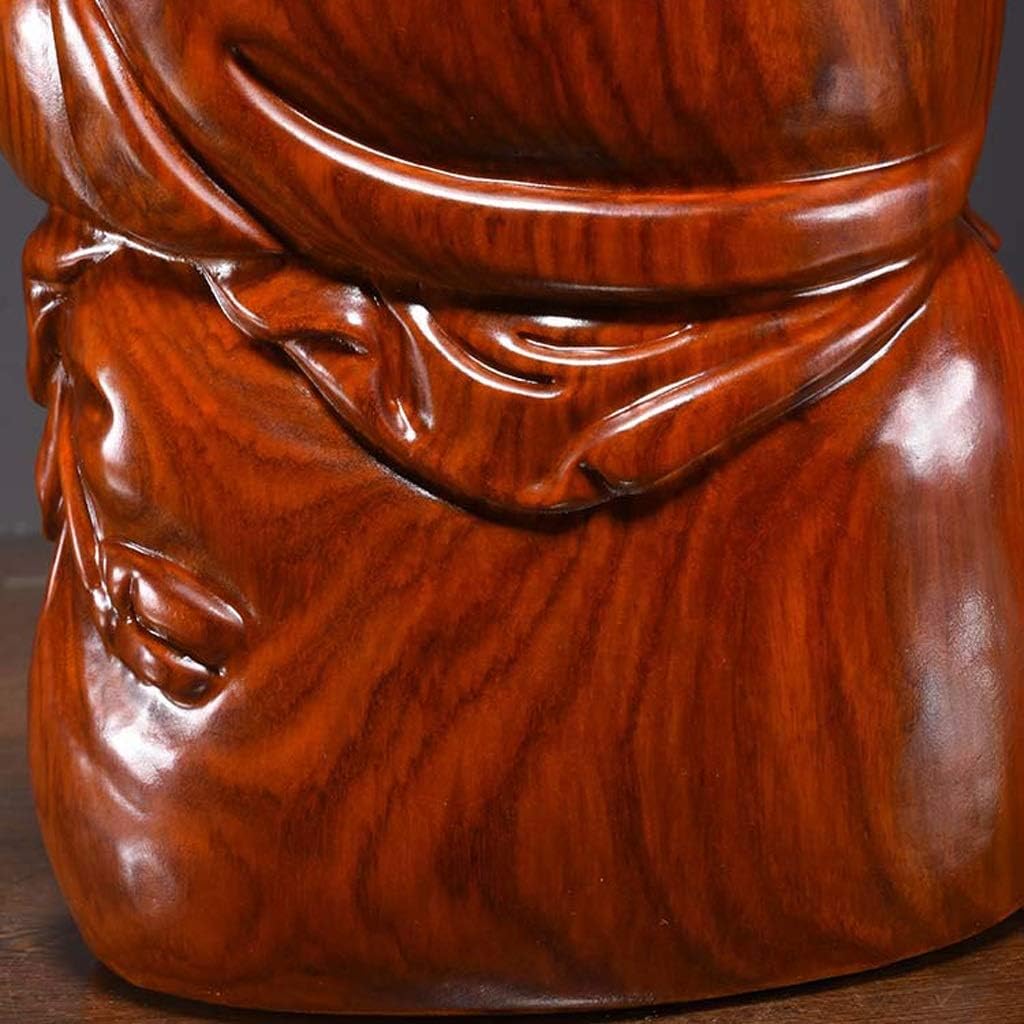 7.88 Inches Huanghuali Wood Carving Maitreya Buddha Statue F56471