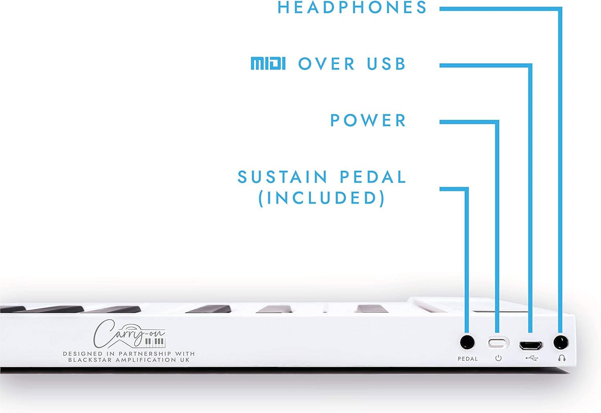 White Portable 88 Key Digital Piano Keyboard with Rechargeable Battery D14104