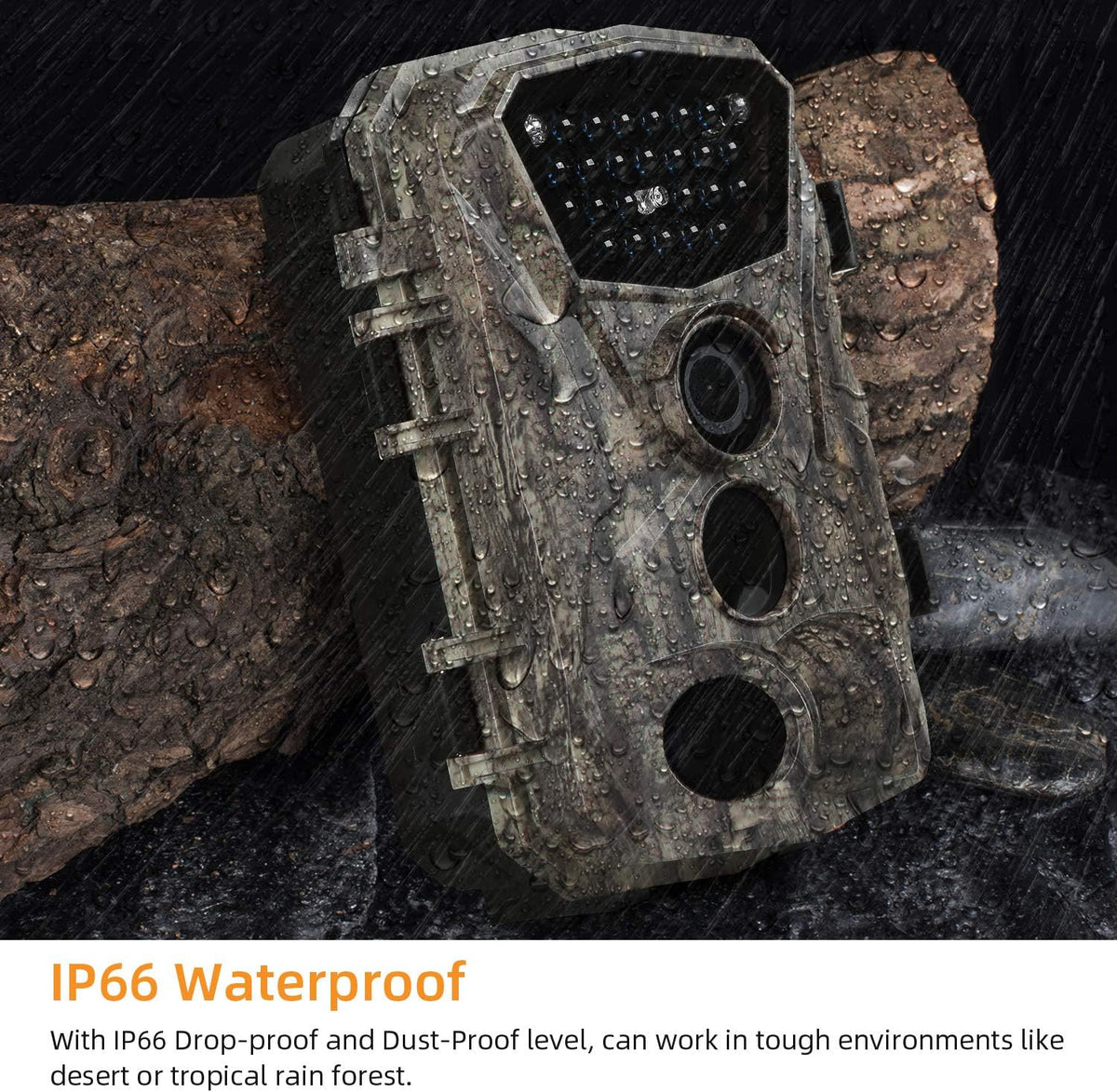 2 Pack 18MP 1080P Game Hunting Scouting Camera with 3 Infrared Sensors Motion Activated Night Vision 2.4" LCD H7539