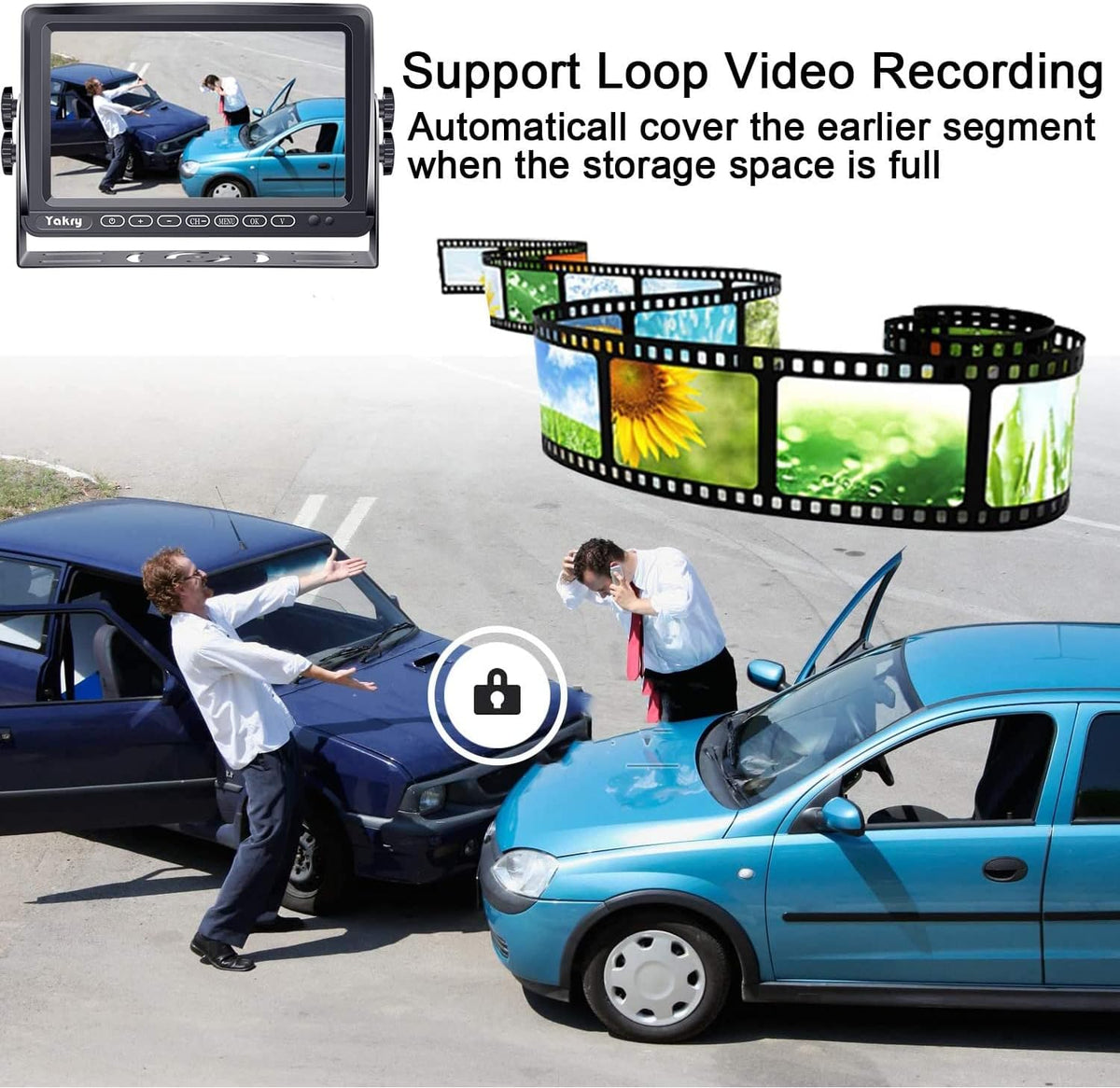 Wireless HD 1080P Backup Camera with 7 Inch Touch Key DVR Monitor L7600