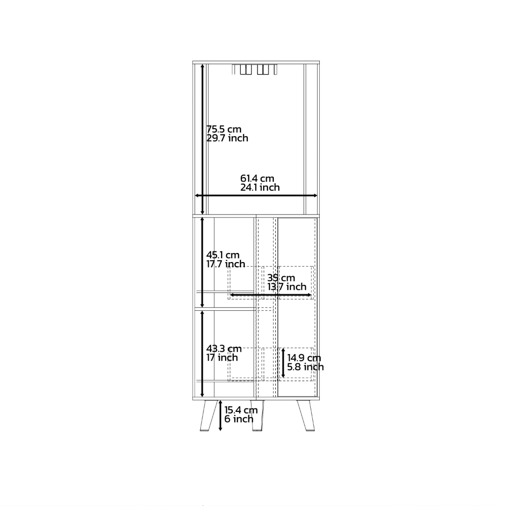Dark Brown Corner Bar Cabinet P69167