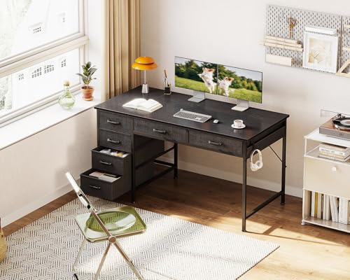 Rustic Brown 40 Inch Computer Desk with 6 Drawers N59049