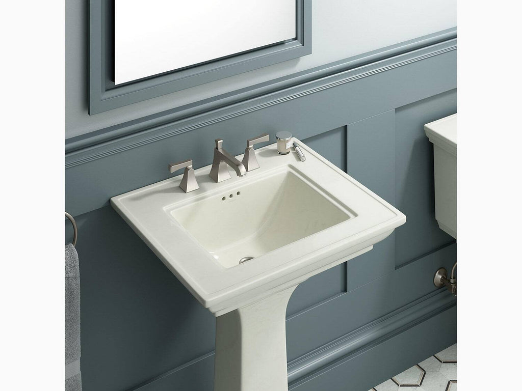 24 In. Pedestal Bathroom Sink with 8 In. Widespread Faucet Holes S5786