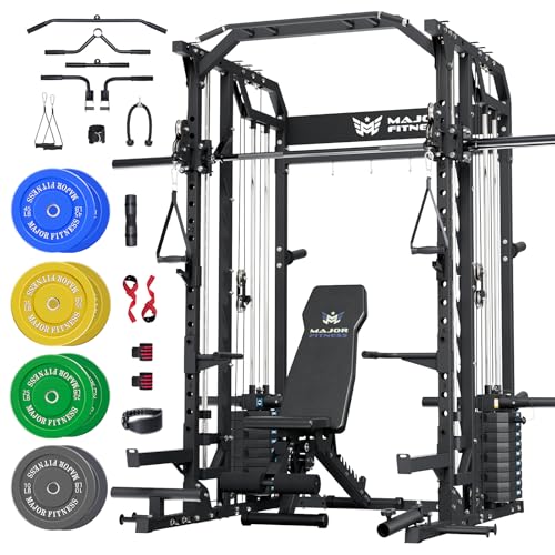 Smith Machines Squat Rack with Cable Crossover Machine J59480
