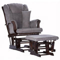 Espresso and Grey Glider and Ottoman J280