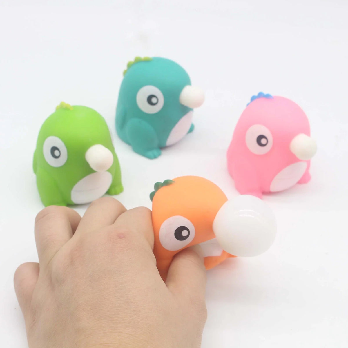 Dinosaur Squeeze Toy Blowing Balloon Soft TPR Stress Relief Toy A418