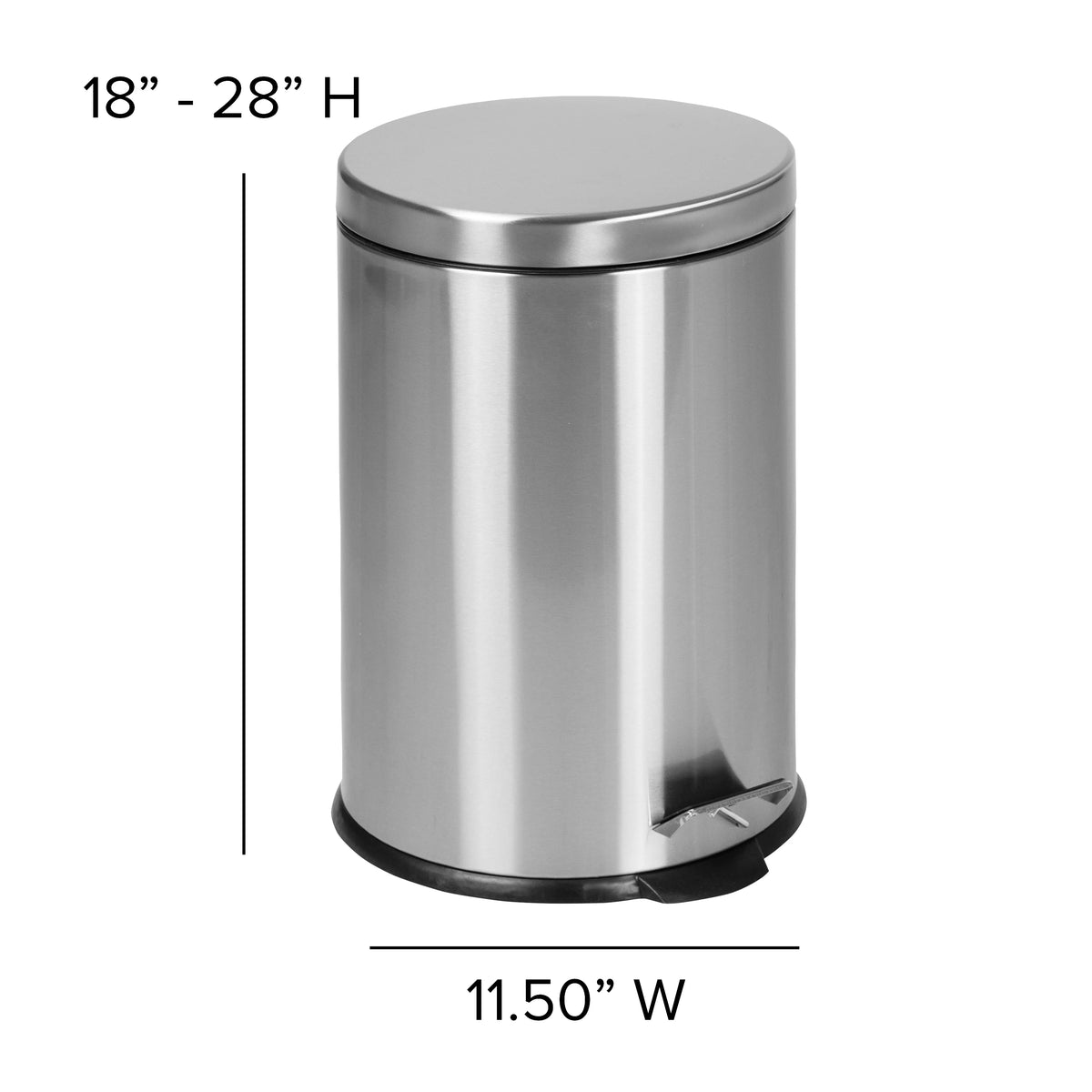 Round Stainless Steel Soft Close Step Trash Can 5.3 Gallons M7975