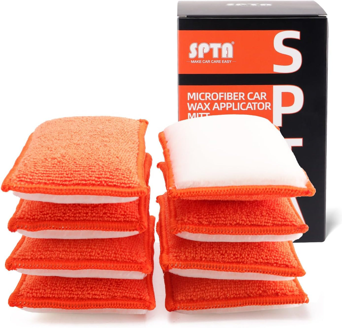 8Pcs Microfiber Car Wax Applicator Sponge, 6in x 3.3in x 0.8in B6139