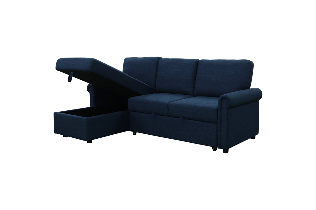 Navy Blue Storage Sofa Bed Reversible Sectional B2094