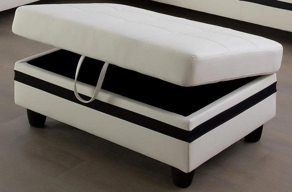 Cream White Black Stripe Left Hand Facing Sectional Sofa Set Y604000