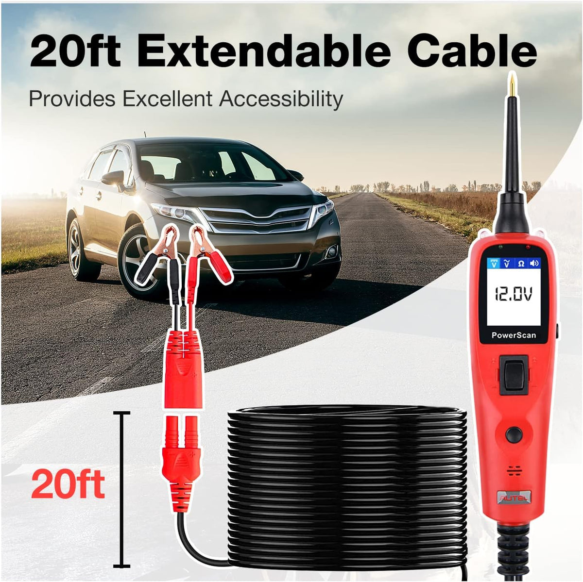 Circuit Tester with 20ft Cable, Built-In Circuit Breaker M90067