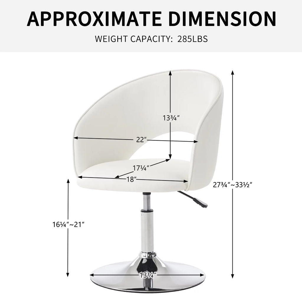White Faux PU Upholstered Swivel Accent Chair E820