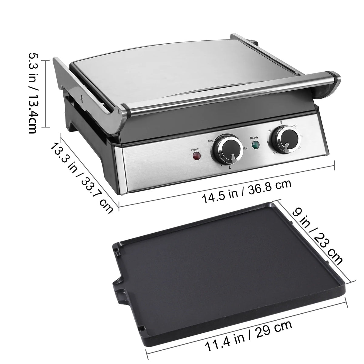 14.5" Commercial Electric Countertop Griddle Grill X2674