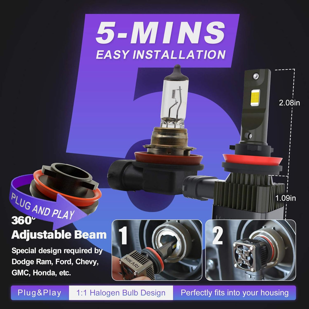 6000K White Wireless LED Bulbs D958