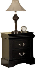 White 2 Drawers Wooden Nightstand L149