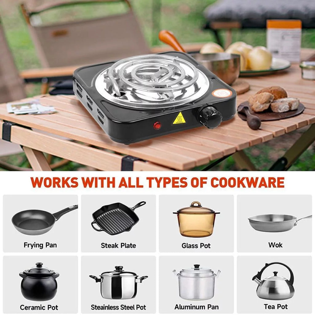 Electric Stove Dual Burner Portable Compact Hot Plate T300877