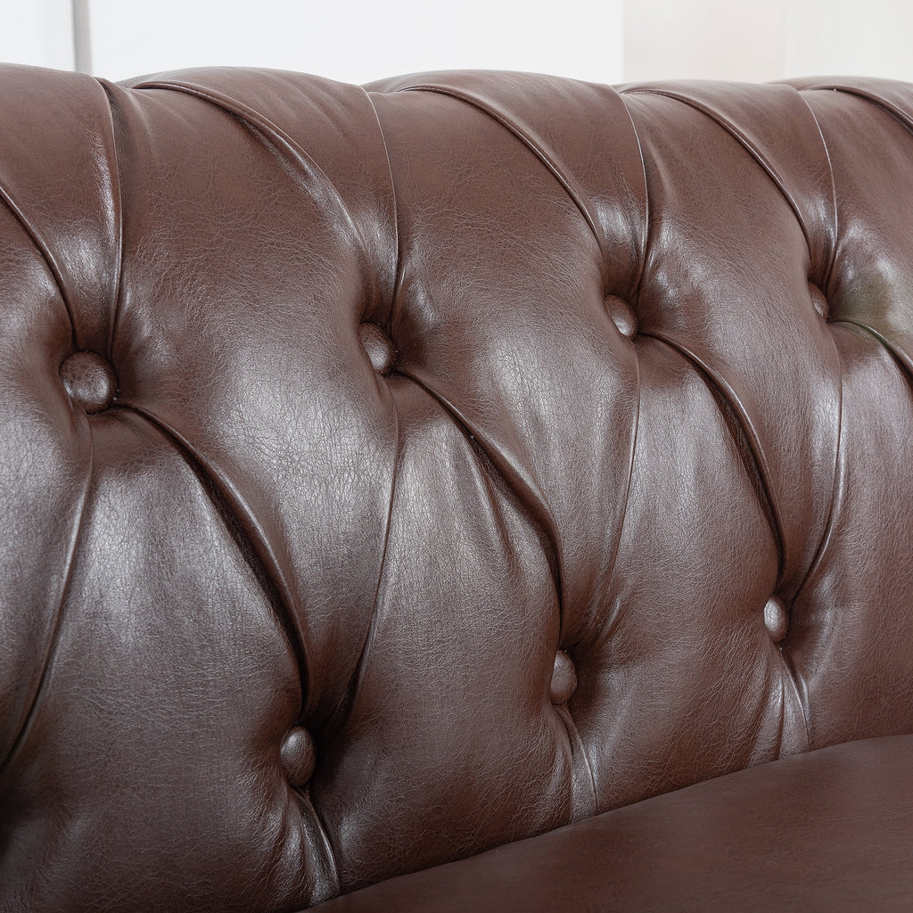 Dark Brown Leather 3-Seater Sofa R98324