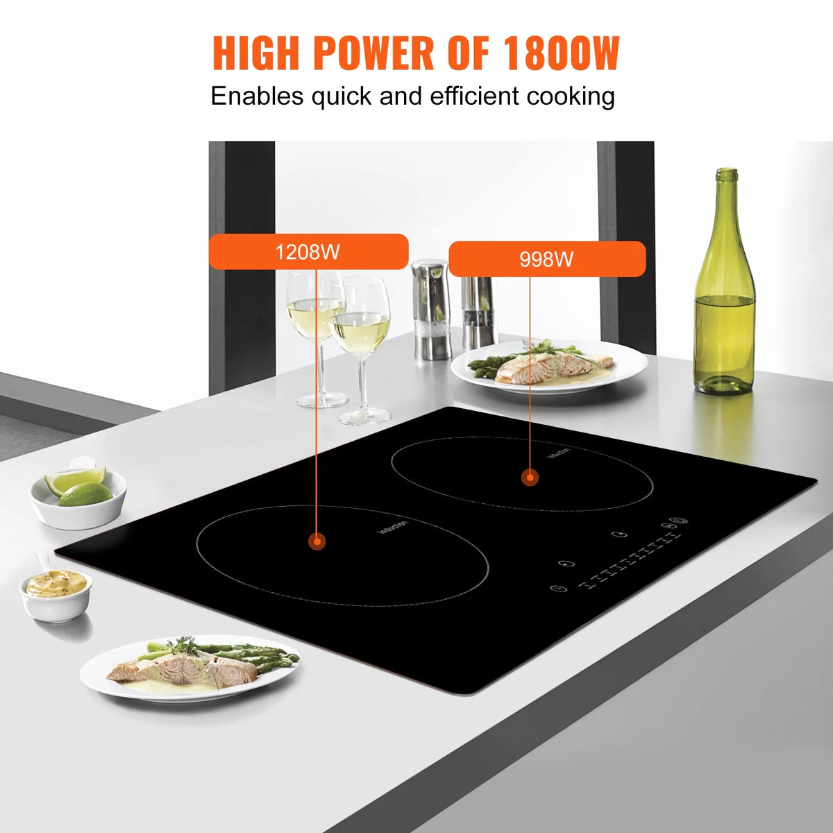 2 Burners Ceramic Glass Electric Cooktop U55569