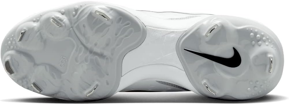 White Gray Size 8 Medium Baseball Cleats O9468