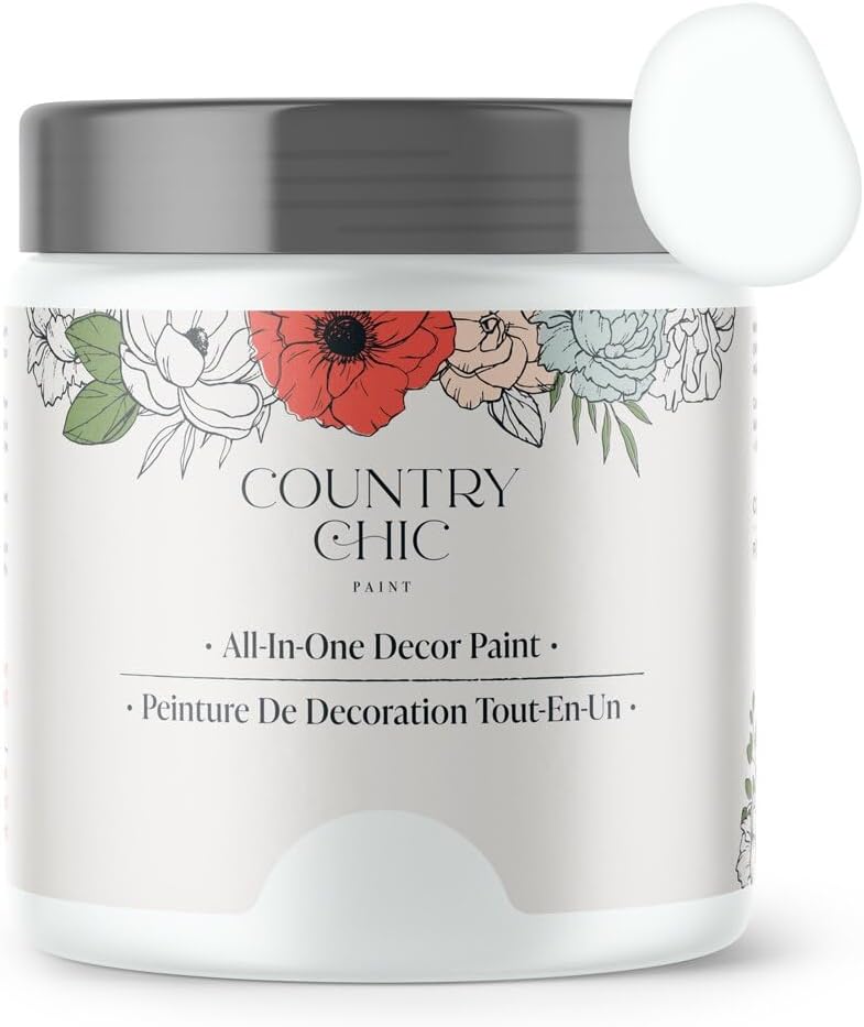 Chalk Style All-in-One Matte Paint Half Pint 8oz White I8899
