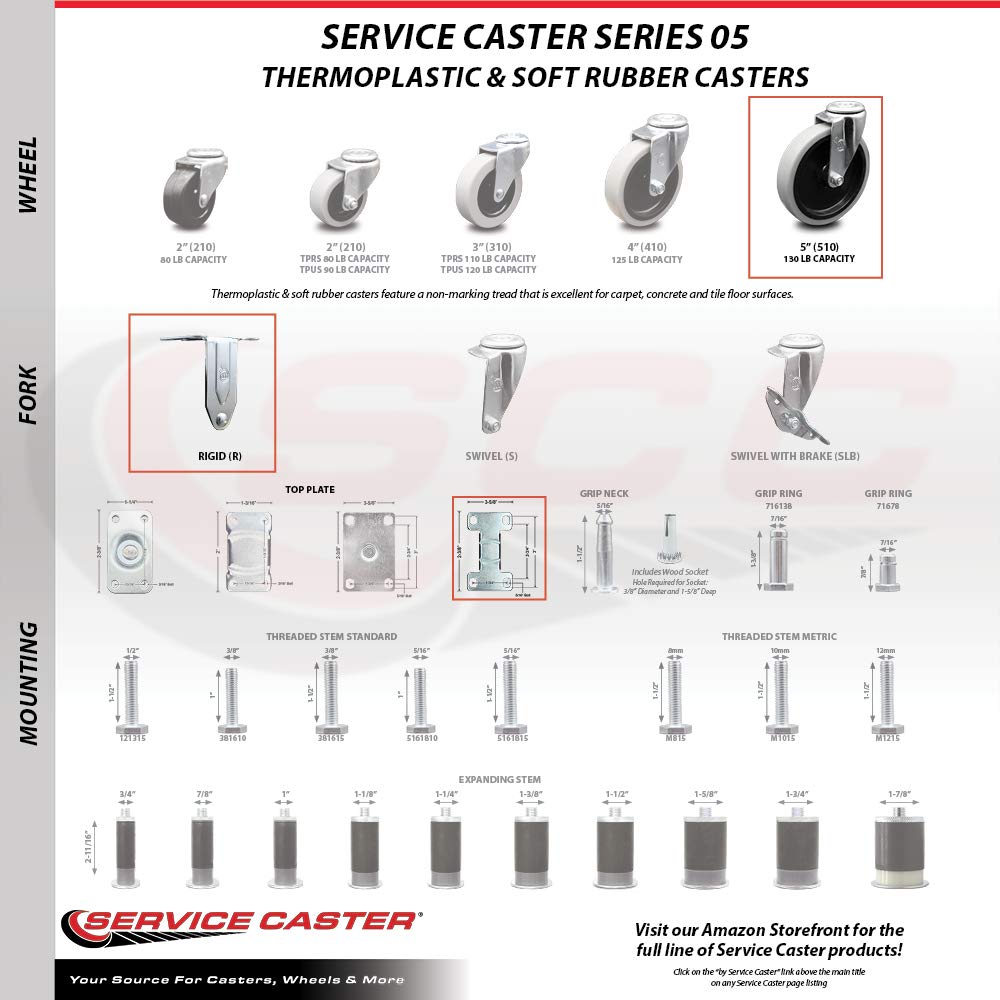 Set of 4 Non-Marking Cart Casters X375657