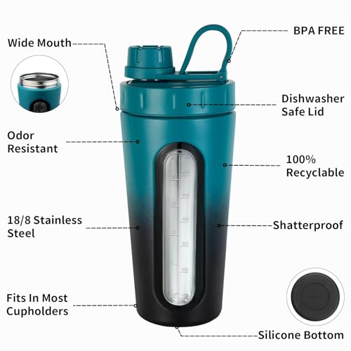 28 oz Stainless Steel Protein Shaker Bottle B457374