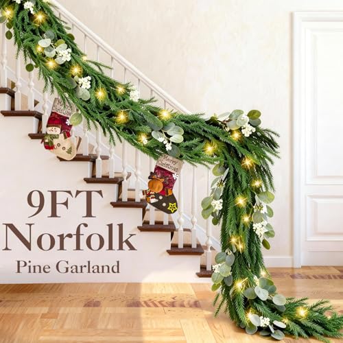2 Pack 9FT Artificial Pre-lit Christmas Garland with Lights R288185