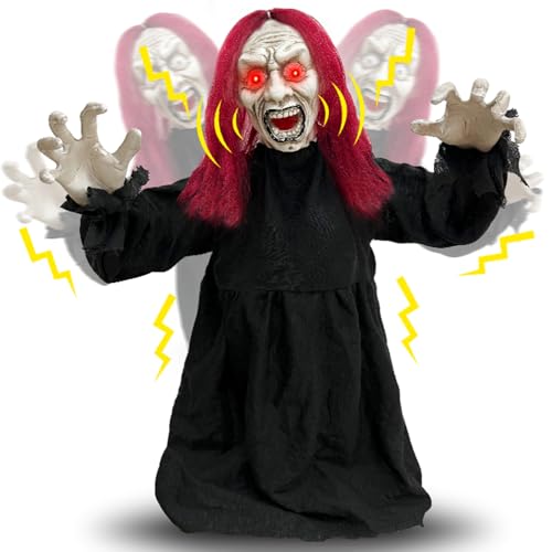 2.6 Ft Zombie Animatronics with Glowing Eye O342179