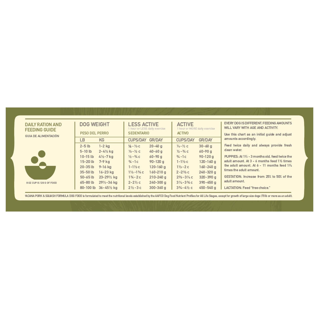 25 lbs Pork & Squash Dry Dog Food F5761