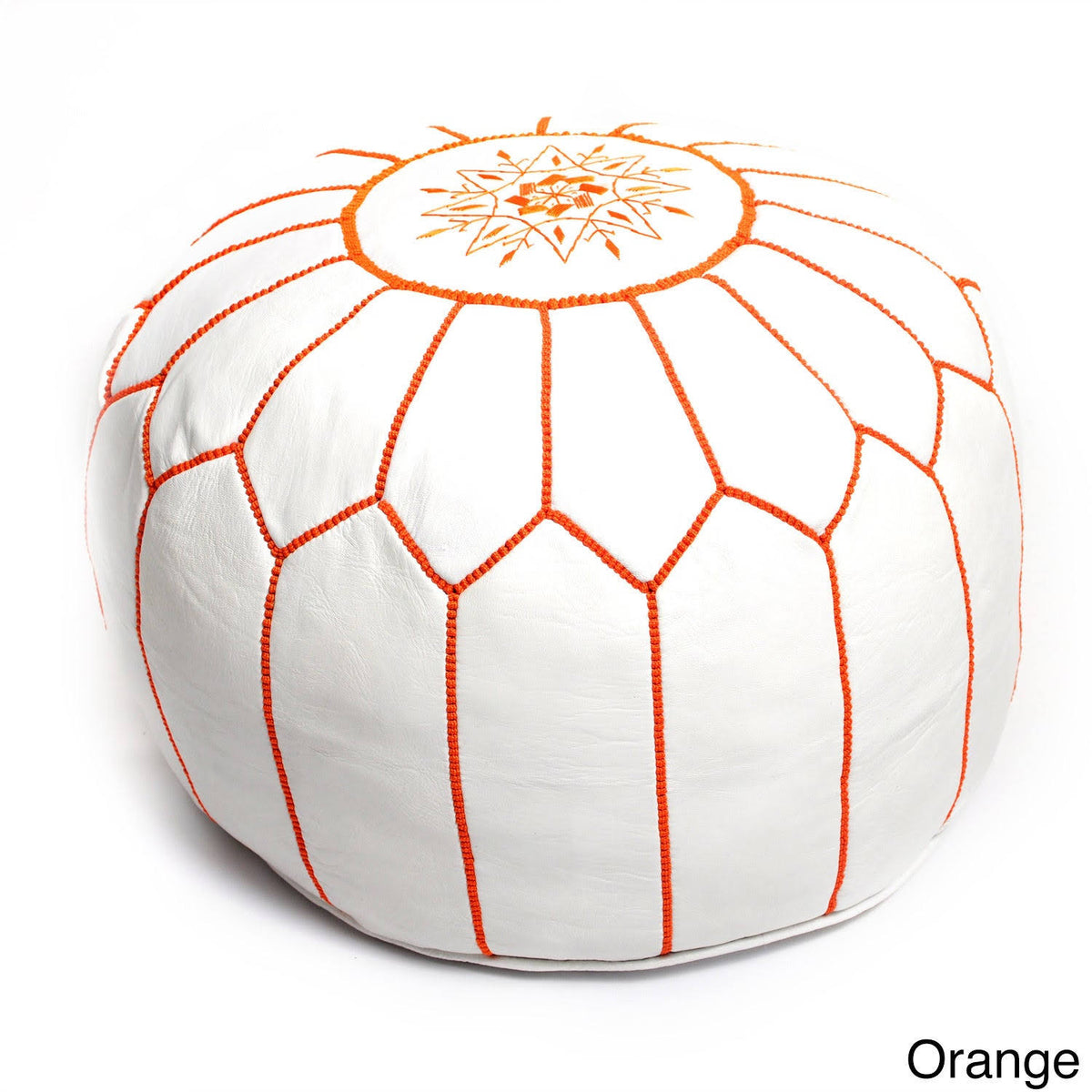White Leather Ottoman K467