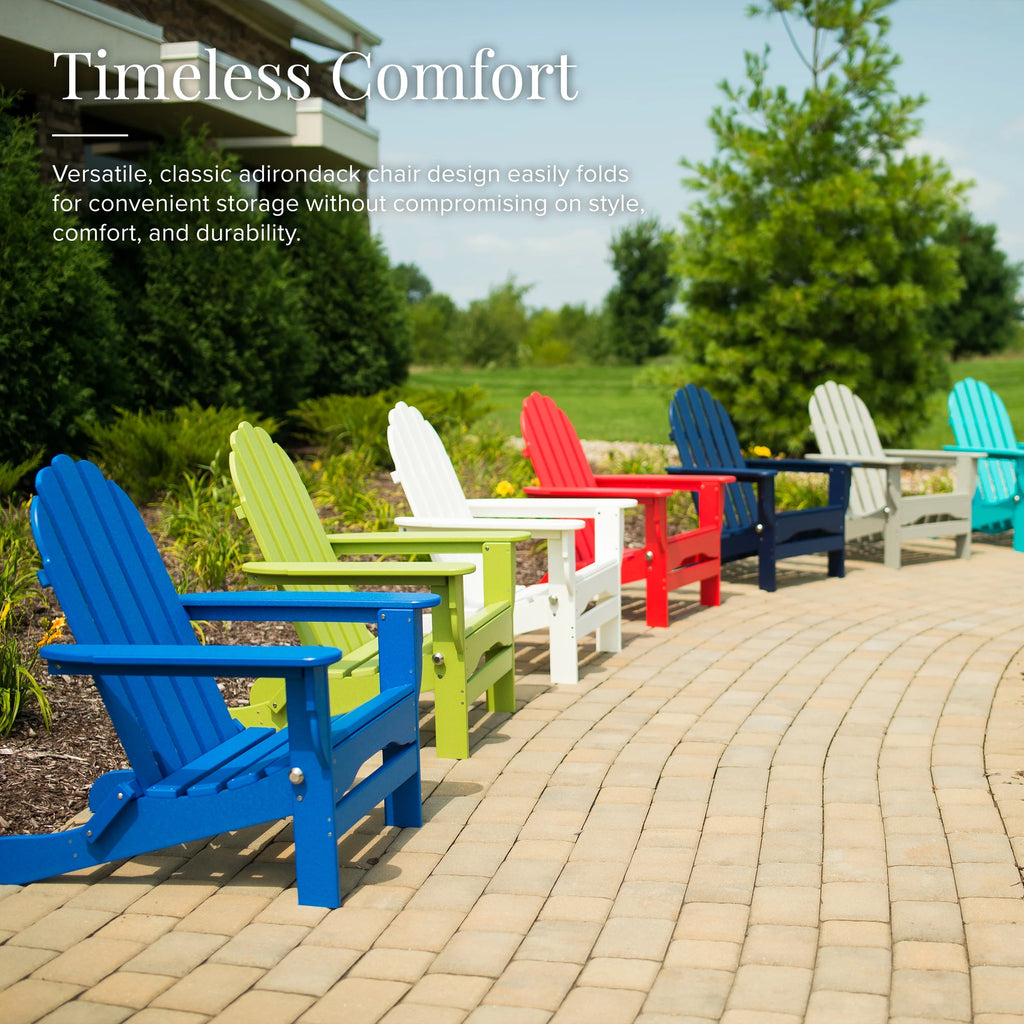 16-Pc Folding Adirondack Chair Set with Ottomans and Side Tables R738