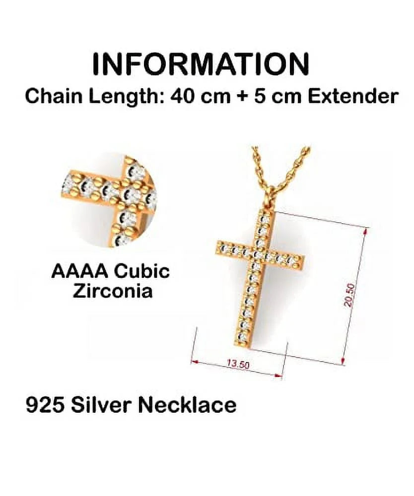 Crystal Gold Cross Necklace E725705