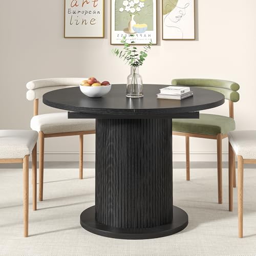 Round Dining Table for 2 with Wood Strip Base C911