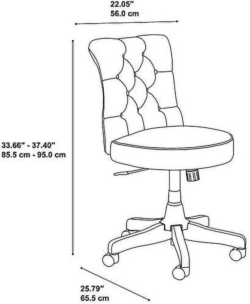 Antique White Leather Mid Back Tufted Office Chair B246