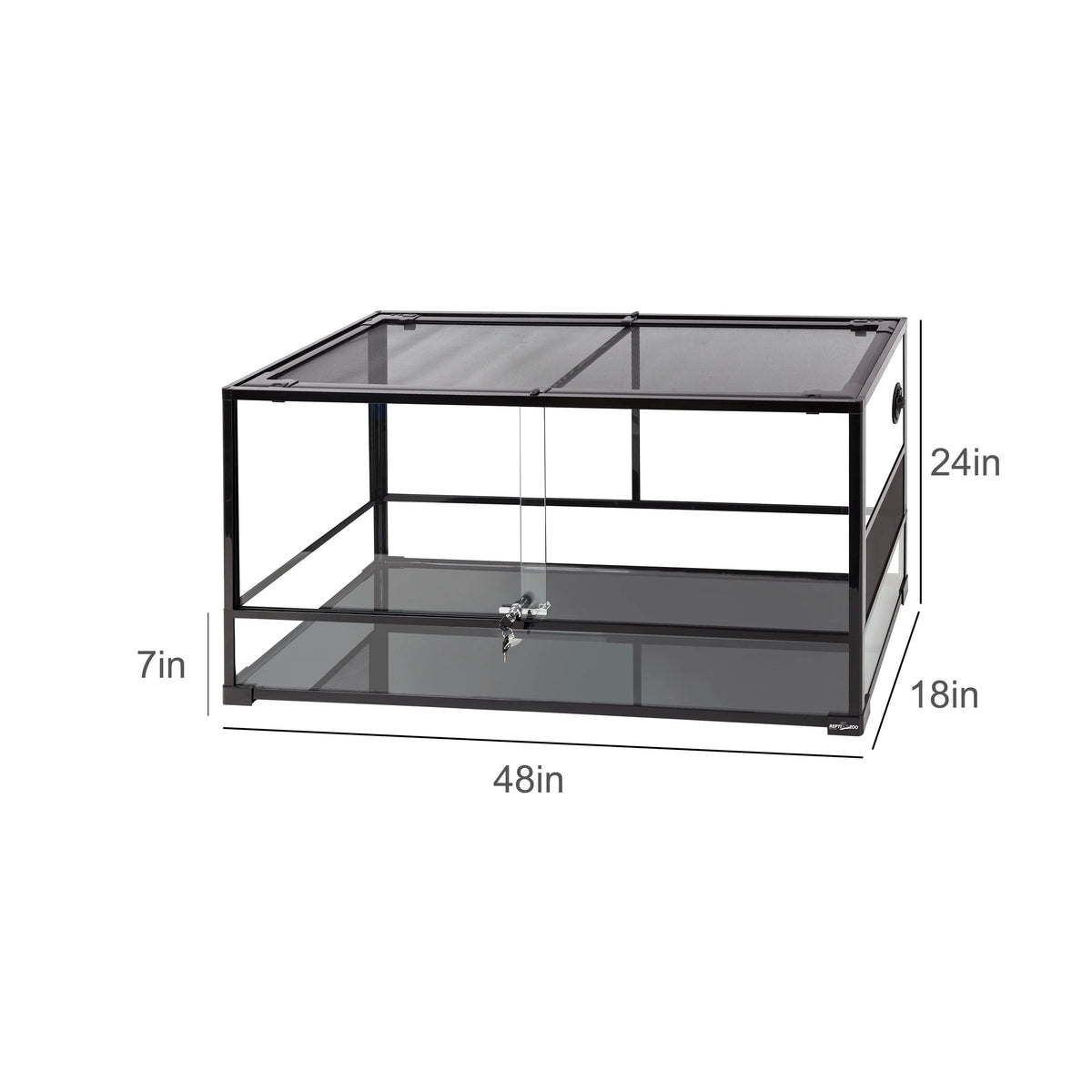 90 Gallon Glass Front Opening Terrarium Tank with Screen Ventilation Z54512