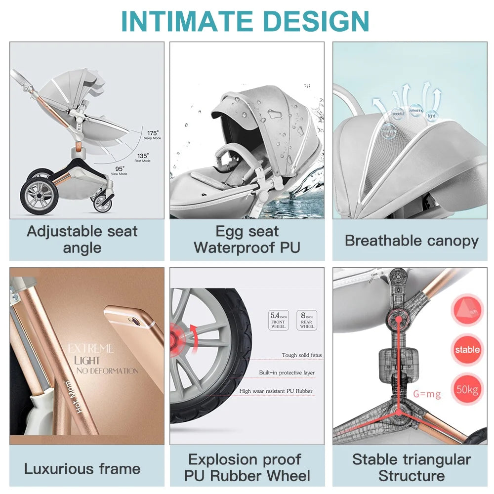 Grey 2 in 1 Baby Stroller with Bassinet Combo P312472