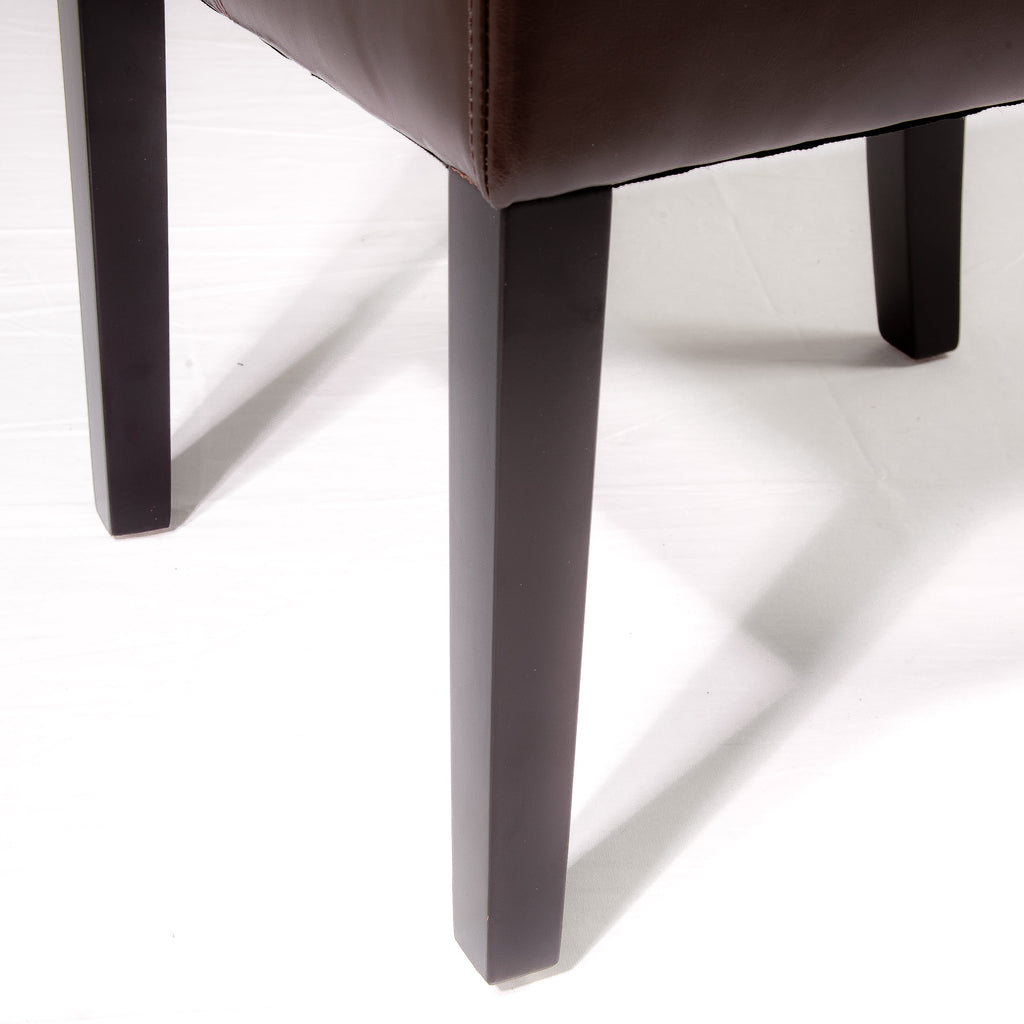 Chocolate Brown Leather Dining Chairs Set of 2 A5308