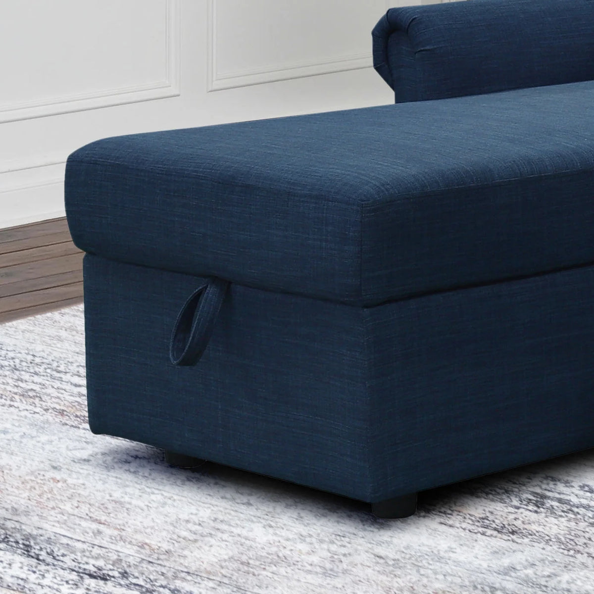 Navy Blue Storage Sofa Bed Reversible Sectional B2094