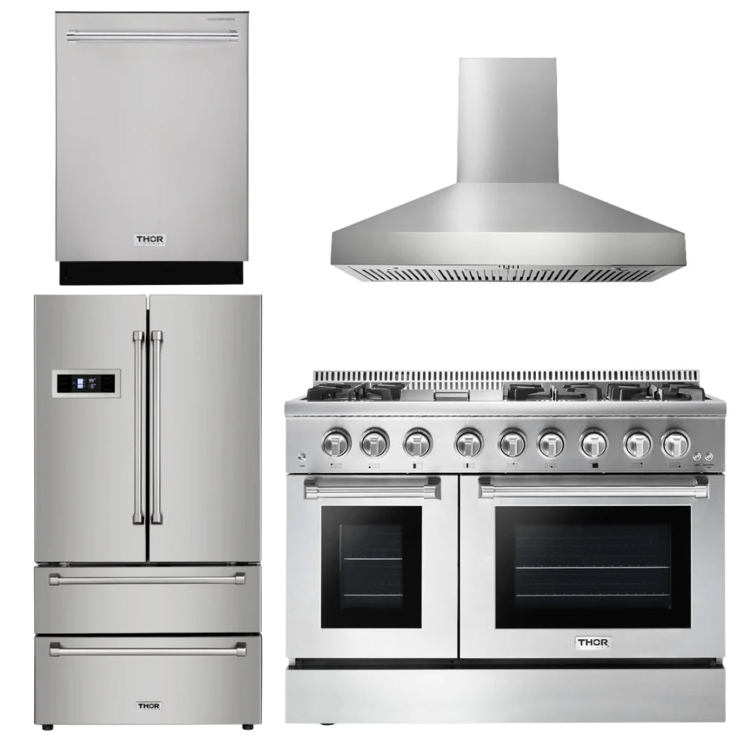 48 Propane Gas Burner Electric Oven Range Range Hood Refrigerator Dishwasher S21581