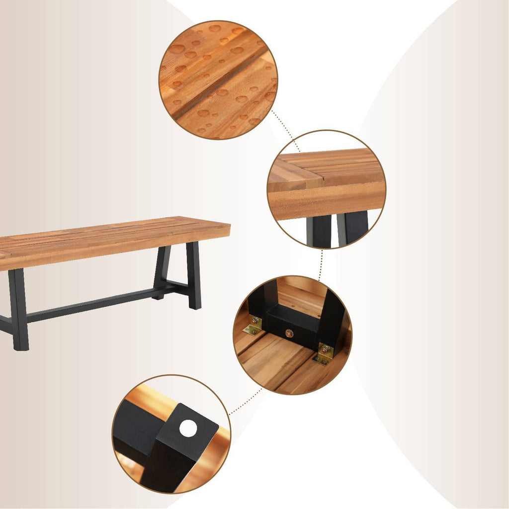 2pc 63x22 Acacia Wood Benches D1501