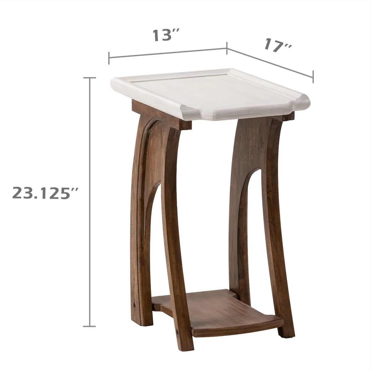 Rustic Tray Top End Table White Brown Rectangle L856665