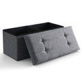 Linen Fabric Storage Ottoman Bench H9802