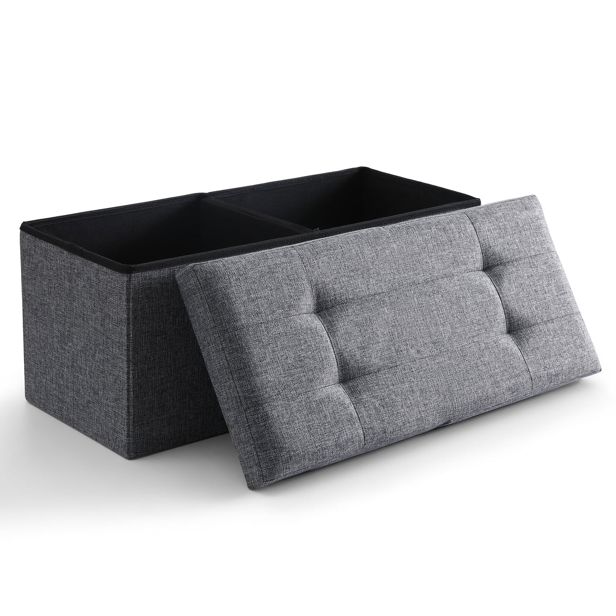 Linen Fabric Storage Ottoman Bench H9802