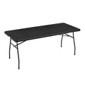 White 6 ft Folding Table with Carrying Handle U59906