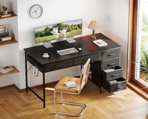 Rustic Brown 40 Inch Computer Desk with 6 Drawers N59049