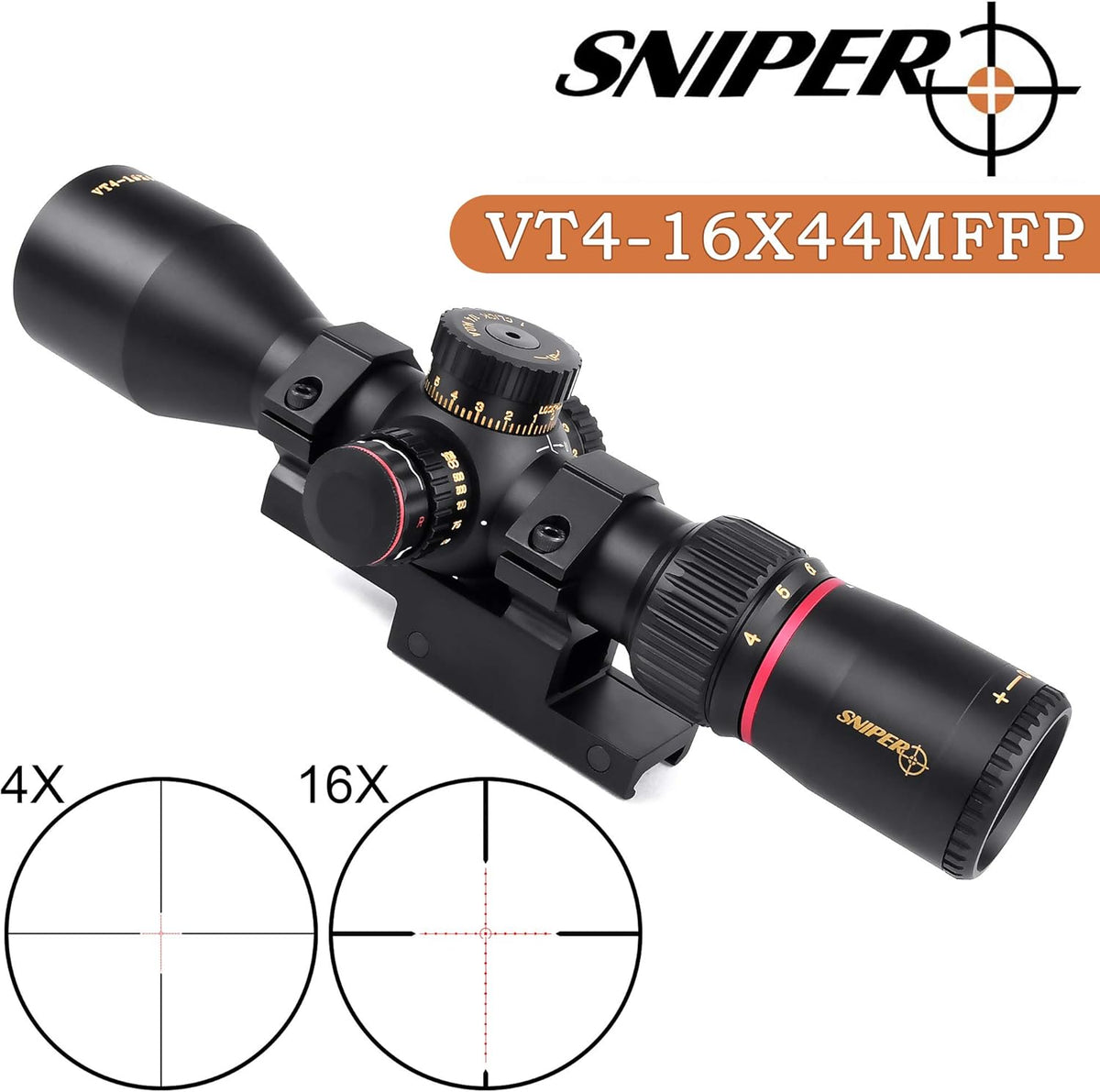 Red Illuminated Mil Dot Reticle Rifle Scope H659369